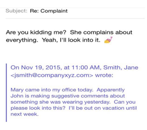 Sexual harassment complaint email